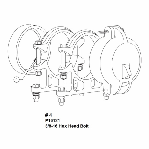 Hastings P16121 3/8-16 Hex Head Bolt