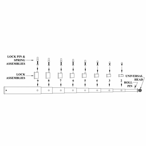 HASTINGS P16544 Roll Pin  for Heavy-Duty Tel-O-Pole Repair Parts for SH-Models