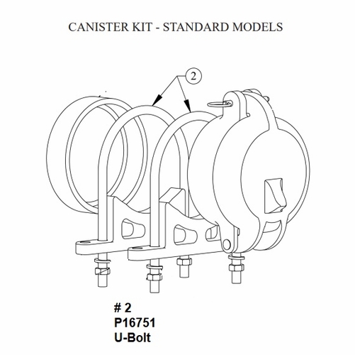 HASTINGS P16751 U-Bolt for Canister Kits and Mounting Brackets
