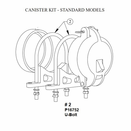 HASTINGS P16752 U-Bolt for Canister Kits and Mounting Braackets