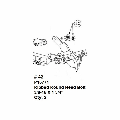 HASTINGS P16771 Ribbed Round Head Bolt 3/8-16 x 1 3/4 inches for Insulated Ratchet Cutters