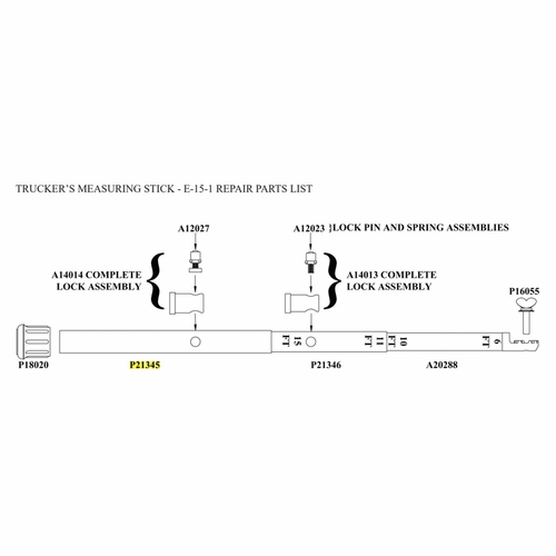 HASTINGS P21345 Base Section for Truckers Measuring Stick Model E-15-1