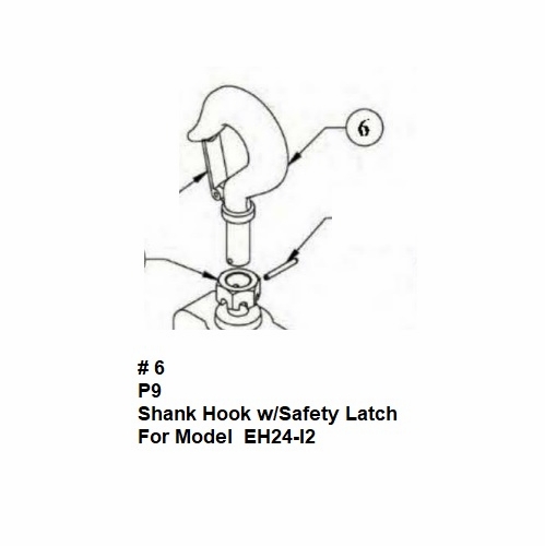 Hastings P9 Shank Hook W/Safety Latch