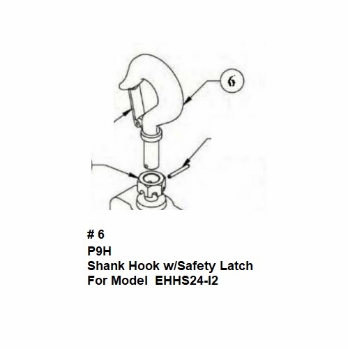 Hastings P9H Shank Hook W/Safety Latch