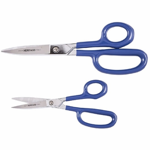 Heritage 718LR-BLU 8 5/8 inch Heavy Duty Shear w/Large Ring/Blue Coated Handles 609113718385