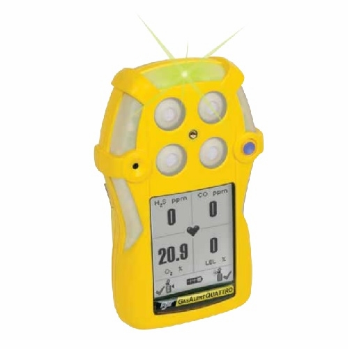 HONEYWELL BW TECH GasAlertQuattro QT-XW0M-R-Y-NA %LEL, O2, CO, rechargeable version