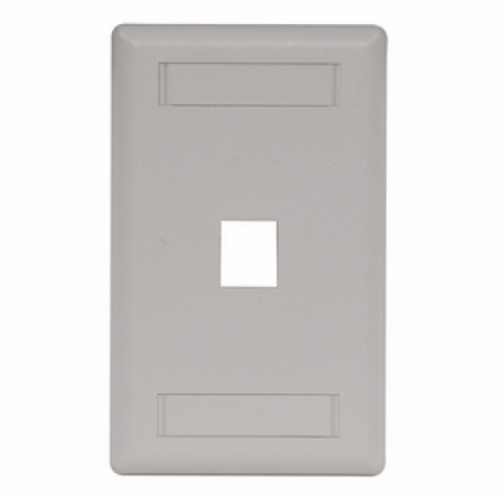 Hubbell Ifp110W Single-Gang Keystone Wallplate, 1-Port, Light Almond/Office White 662620826349