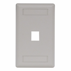 HUBBELL IFP110W Single-Gang Keystone Wallplate, 1-Port, Light Almond/Office White 662620826349
