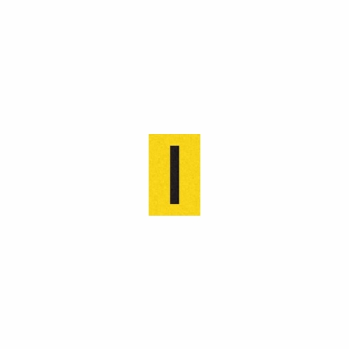 I REFLECTIVE LETTER, 1 inch X1.5 inch BLACK ON YELLOW PACK OF 25