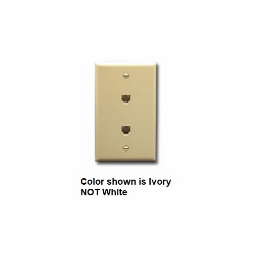 ICC IC630E44WH4 4-Conductor Flush Mount  Duplex Wall Jack White