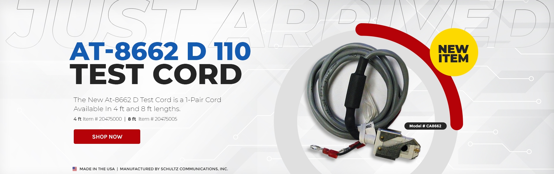 AT-8662 D 110 Test Cord | Schultz Communications