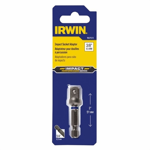 Irwin 1/4 Inch  Hex To 3/8 Inch  Sq Impact Socket