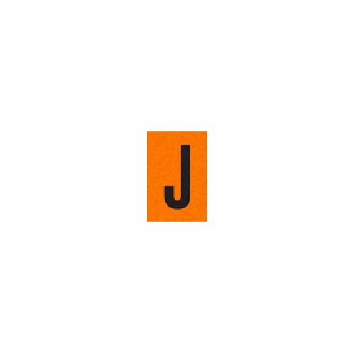 J BLACK ON ORANGE REFLECTIVE 1 X 1.5 PACK OF 25