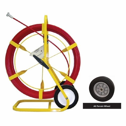 JAMESON 13-716-1000MM-AWK DUCT HUNTER TRACEABLE RODDER W/ALL-TERRAIN WHEELS, 7/16 IN. x 1000 FT. MET