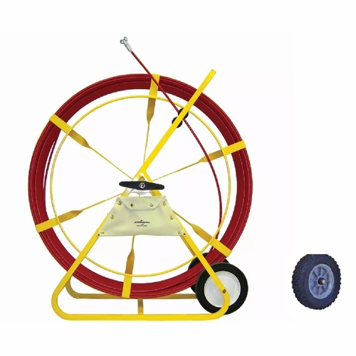 JAMESON 13-716-500MM-AWK DUCT HUNTER TRACEABLE RODDER W/ALL-TERRAIN WHEELS,7/16 IN. x 500 FT. METRIC