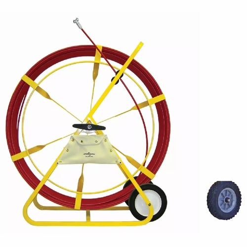 JAMESON 13-716-600M-AWK DUCT HUNTER TRACEABLE RODDER W/ALL-TERRAIN WHEELS,7/16 IN. x 600 FT. MARKED