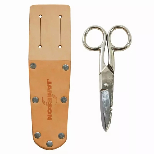 Jameson 32-12Ns Electrician Splicer Scissors, Notched & Serrated, With Leather Slotted Pouch 810039