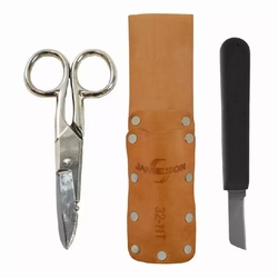 Jameson 32-23NS SET: TUNNEL LOOP LEATHER POUCH, KNIFE & SCISSORS (32-21NS)