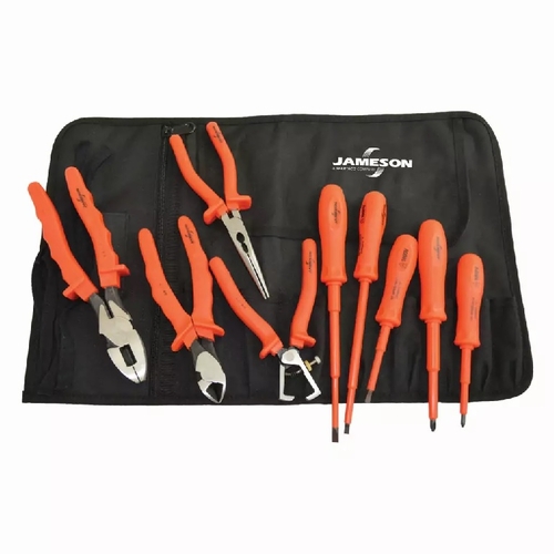 JAMESON JT-KT-00001 1000V INSULATED BASIC ELECTRICIANS TOOL KIT, 9-PIECE 810841031145