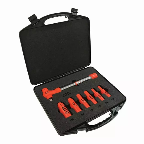 Jameson JT-KT-00025 1000V Insulated Torque Wrench Set, 1/2 INCHES  drive, 7-Piece 810841031206