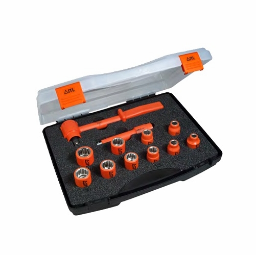 JAMESON JT-KT-03100 1000V INSULATED COMBINATION SOCKET SET, 1/2 INCH DRIVE, 12-PIECE 810841031282