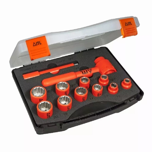 JAMESON JT-KT-03105 1000V INSULATED COMBINATION SOCKET SET, 3/8 INCH DRIVE, 12-PIECE 810841031299