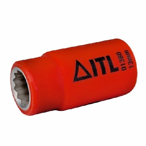 JAMESON JT-SK-01380 1000V INSULATED SOCKET, 1/2 IN. DRIVE x 13mm 810841031848