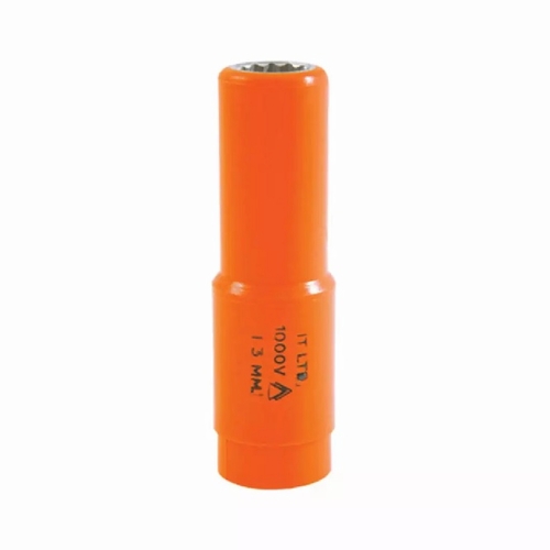 JAMESON JT-SK-01381 1000V INSULATED DEEP SOCKET, 1/2 IN. DRIVE x 13mm 810841031855