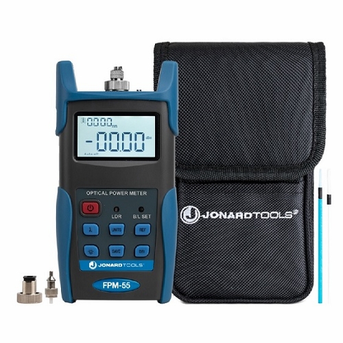 JONARD FPM-55 Fiber Optic Power Meter w/Data Storage (-50 to +25 dBm) FC/SC/LC adapt 810053350416