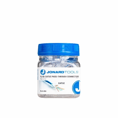 JONARD RJ45-550 RJ45 Cat5/5E Pass-Through Connectors, 50 Pcs In Jar 811490018112