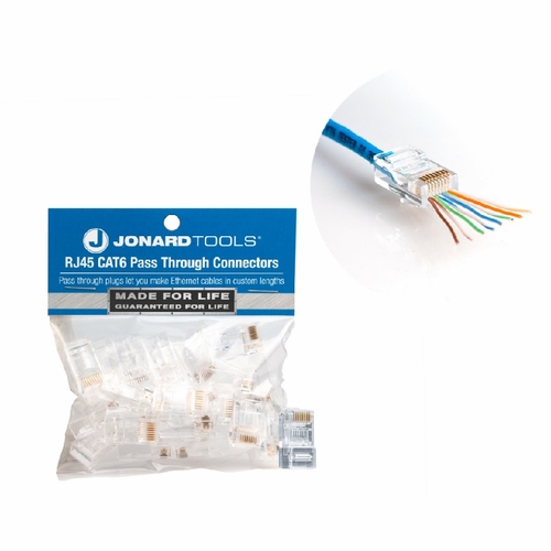 Jonard RJ45-625 RJ45 CAT6 Connectors, 25 pcs, sku 3034215 UPC 810053350607