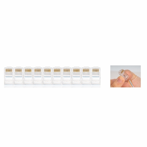 JONARD RJ45-R510 Standard Cat5e RJ45 Connectors for Telephone Cable (Pack of 10) 810053351772