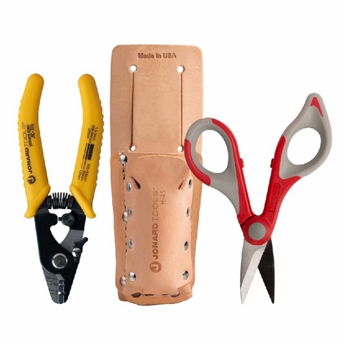 JONARD TK-355 Fiber Stripper & Kevlar« Shears Kit, Leather Pouch 810053350584