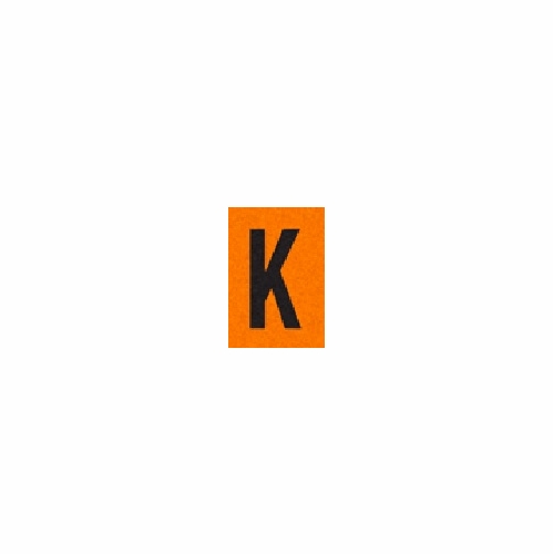 K BLACK ON ORANGE REFLECTIVE 1 X 1.5 PACK OF 25