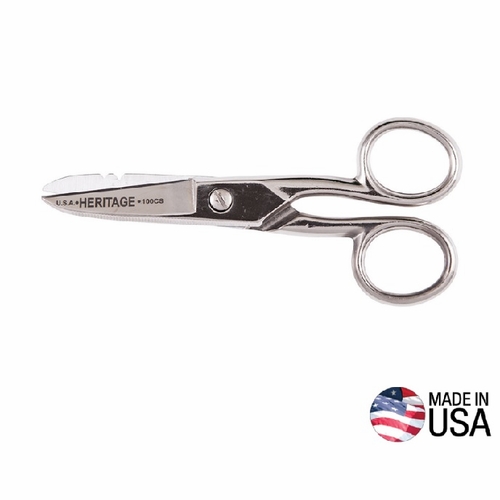 Klein 100Cs Serrated Electrician Scissors With Stripping Upc 092644761256