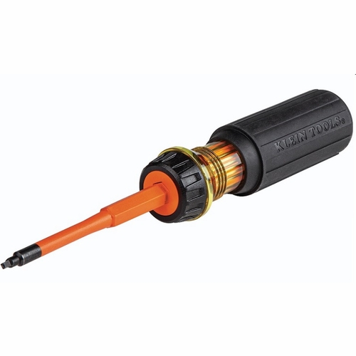 KLEIN 32287 Flip-Blade Insulated Screwdriver, 2-in-1, Square Bit #1 and #2 092644322877 NEW