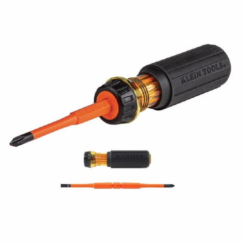 KLEIN 32293 Flip-Blade Insulated Screwdriver, 2-in1, Ph Bit #2, Sl Bit 1/4-Inch 092644322938 NEW