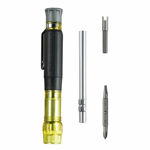 Klein 32613 Hvac Pocket Screwdriver, 3-In-1, Phillips, Slotted, Schrader Bits 092644326134 New