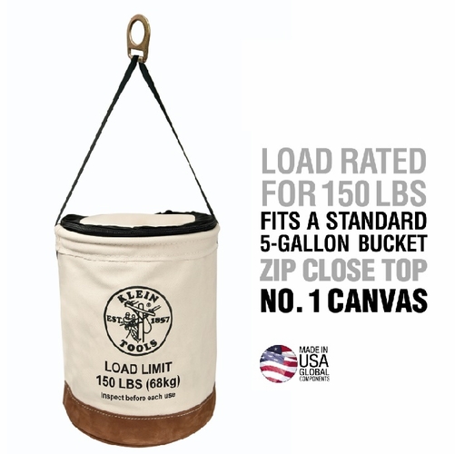 Klein 5104Clr22  Canvas Bucket With Bucket Top, 22-Inch 62016-4 New