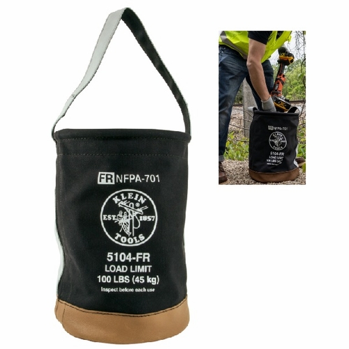KLEIN 5104FR Canvas Bucket, Flame-Resistant, 12-Inch 092644610035 NEW