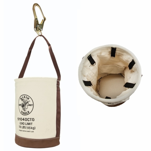 KLEIN 5104OCTO Canvas Bucket, Leather Bottom, Connection Points, 12-Inch 61000-4 NEW