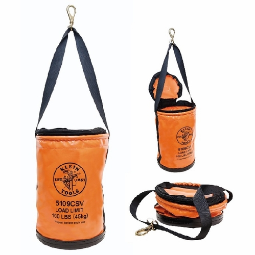 KLEIN 5109CSV Utility Bucket, Vinyl Tool Bucket with Top Close, Swivel Snap, 12-Inch 092644556531NEW
