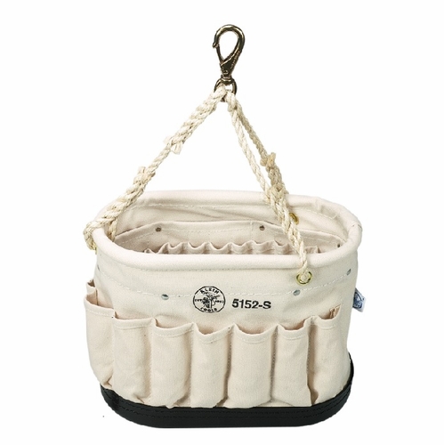 KLEIN 5152S Canvas Bucket, 41-Pocket Oval Bucket with Swivel Snap 092644555206 NEW