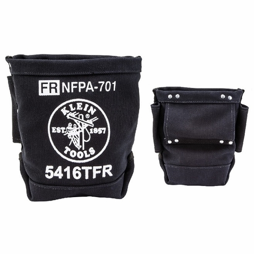 KLEIN 5416TFR Tool Bag, Flame Resistant Bolt Bag, No. 4 Canvas, 5 x 10 x 9-Inch 55529-9 NEW