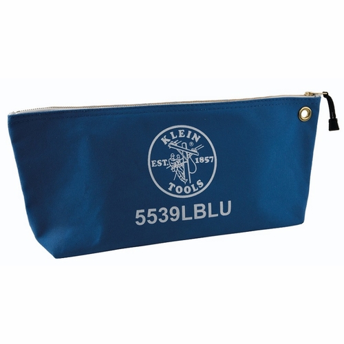 KLEIN 5539LBLU Zipper Bag, Large Canvas Tool Pouch, 18-Inch, Blue 092644559273 NEW