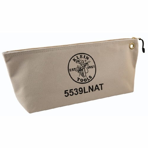 KLEIN 5539LNAT Zipper Bag, Large Canvas Tool Pouch, 18-Inch, Natural 092644559266 NEW