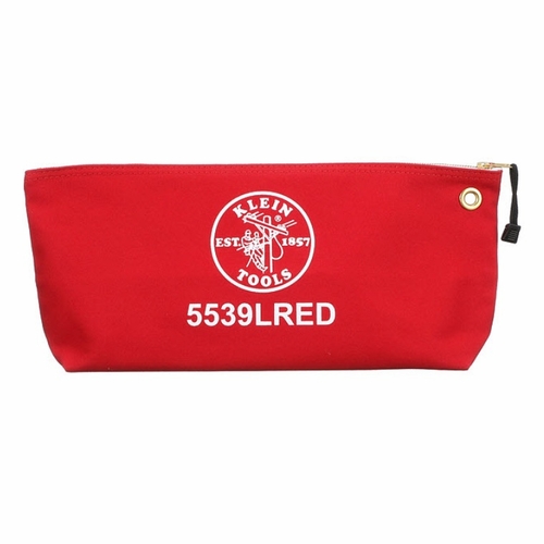 KLEIN 5539LRED  Zipper Bag, Large Canvas Tool Pouch, 18-Inch, Red 092644559280 NEW