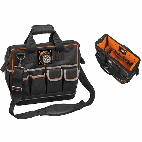 Klein 55431 Tool Bag, Tradesman Pro Lighted Tool Bag, 31 Pockets, 15-Inch 55431-5 New