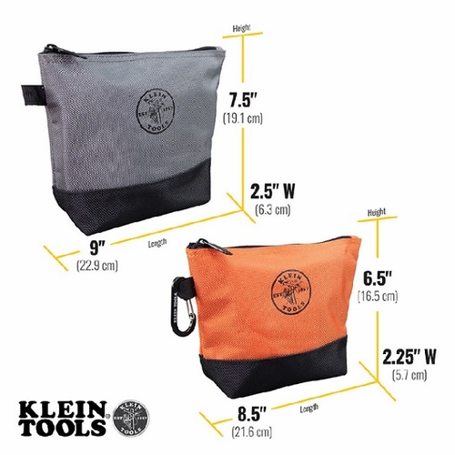 KLEIN 55470 Zipper Bag, Stand-Up Tool Pouch, 2-Pack 092644554704 NEW