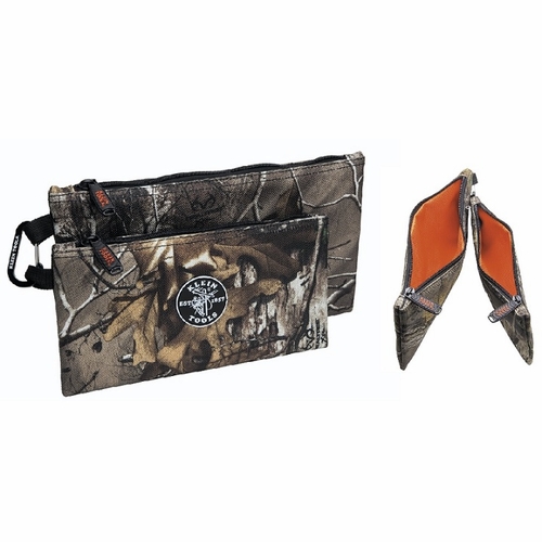 KLEIN 55560  Zipper Bags, Camo Tool Pouches, 2-Pack 55560-2 NEW